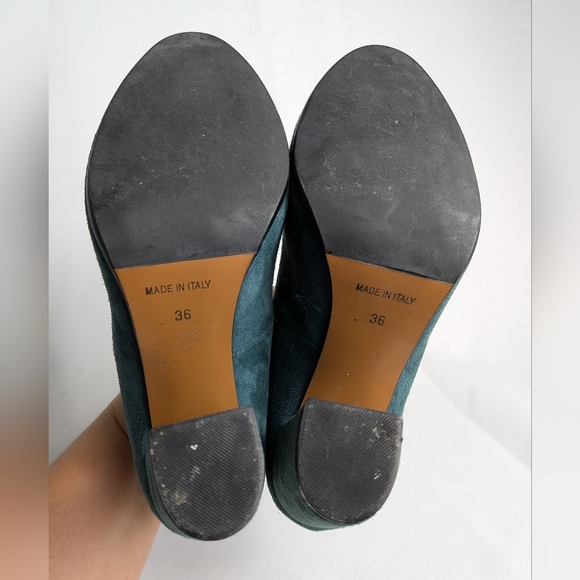 SCARLET Made In Italy Suede Heels Women Shoes Size 36 = 5.5-6 US color Green - Picture 9 of 9
